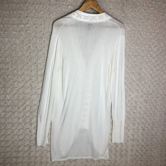 SOMA Intimates Open White cardigan With Sequence Trim Size XL - Picture 5 of 6